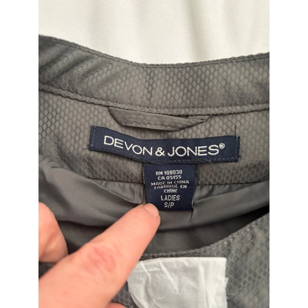 Devon & Jones Graphite Lightweight Full Zip Jacket Ladies S Water‎ Resistant NWT